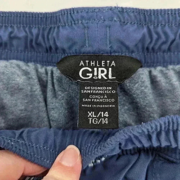Athleta Girl Size XL Lined High Jump Jogger Blue Drawstring With Pockets - Picture 5 of 16